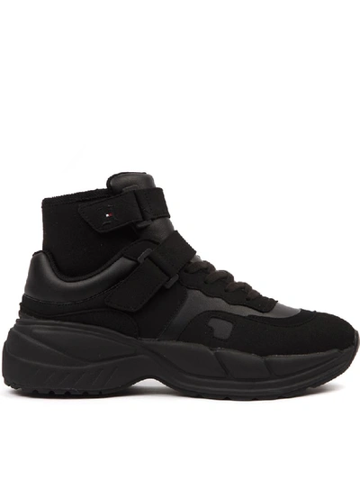 Shop Tommy Hilfiger Black Eco-suede Chunky Sneakers