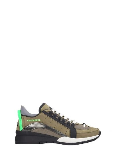 Shop Dsquared2 551 Sneakers In Green Nubuck