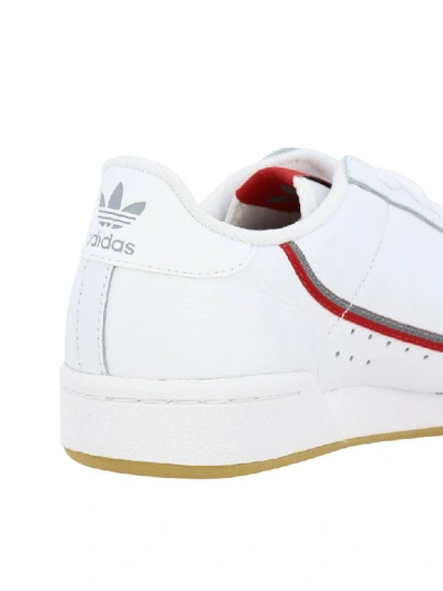 Shop Adidas Originals 80 Sneakers In Leather With Holes And Logo In White