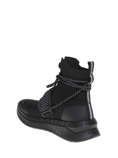 Shop Balmain Sneakers B-troop In Stretch Fabric Color Black In Noir