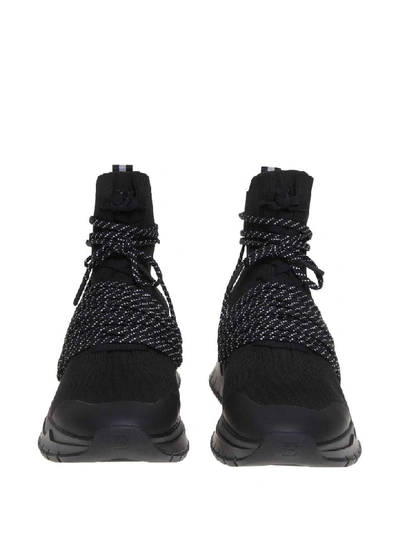 Shop Balmain Sneakers B-troop In Stretch Fabric Color Black In Noir