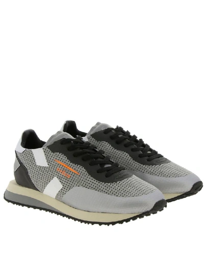 Shop Ghoud Sneakers Rush  Sneakers In Mesh And Suede With Rubber Finishing And Maxi Bicolor Sole In Grey