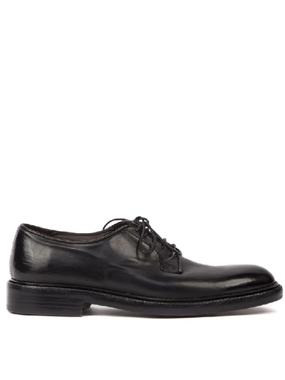 Green George Black Smooth Leather Lace-up Shoes In Black