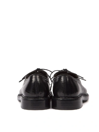 Green George Black Smooth Leather Lace-up Shoes In Black