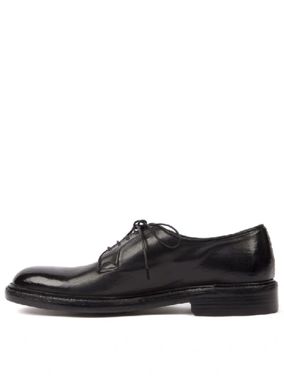 Green George Black Smooth Leather Lace-up Shoes In Black