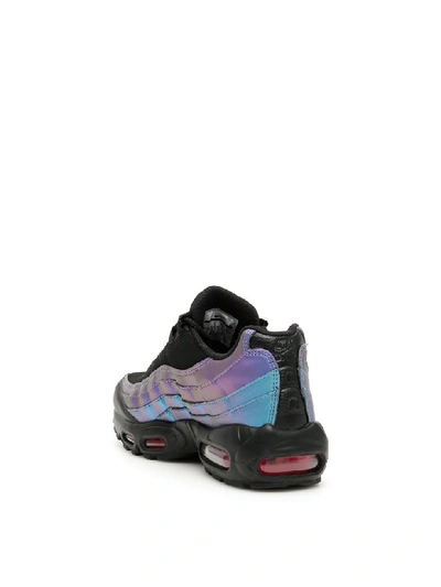 Shop Nike Air Max 95 Premium Sneakers In Black Laser Fuchsia (purple)