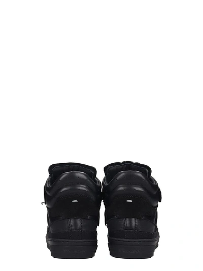 Shop Maison Margiela Evolution Sneakers In Black Leather And Fabric