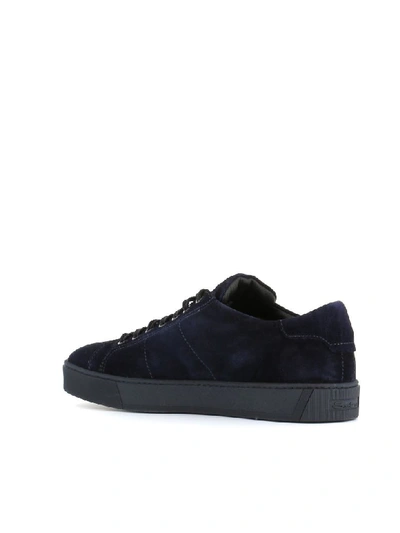 Shop Santoni Low Sneaker In Dark Blue