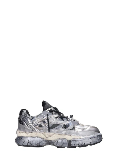 Shop Maison Margiela Addict Sneakers In Silver Tech/synthetic