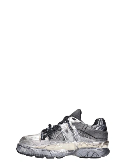 Shop Maison Margiela Addict Sneakers In Silver Tech/synthetic