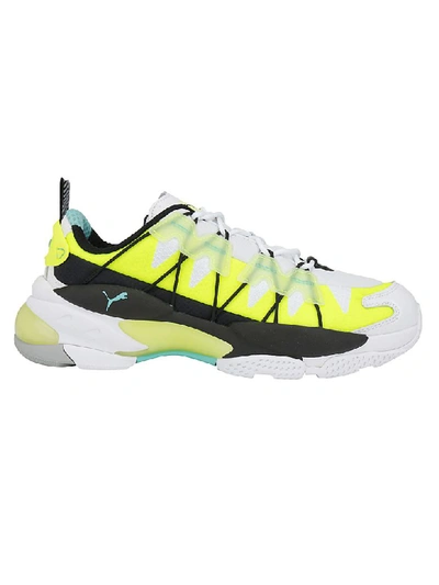 Shop Puma Lqd Cell Omega Lab Sneakers In  White/yellow Alert