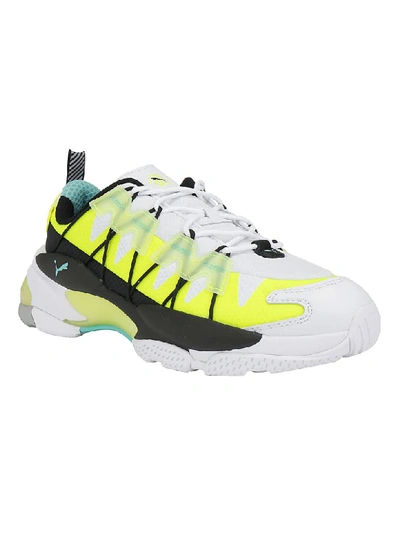 Shop Puma Lqd Cell Omega Lab Sneakers In  White/yellow Alert