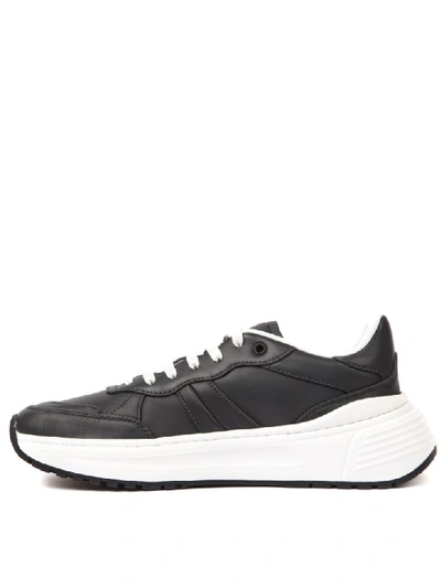 Shop Bottega Veneta Speedster Slate Leather Sneakers