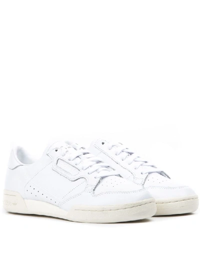 Shop Adidas Originals White Leather Continental 80 Sneakers