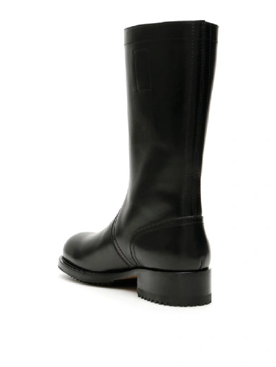 Shop Raf Simons Leather Boots In Black (black)