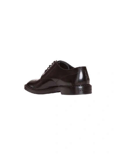 Shop Dolce & Gabbana Calfskin Derby Shoes In Nero