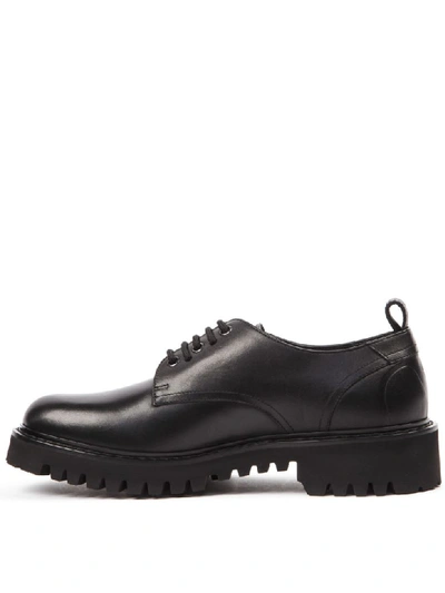 Shop Valentino Black Derby Laced Leather Shoes
