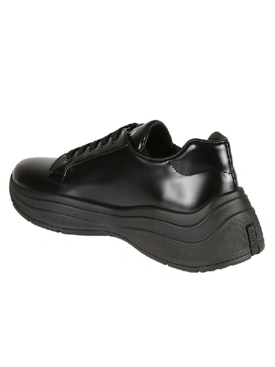 Shop Prada Logo Sneakers In Black