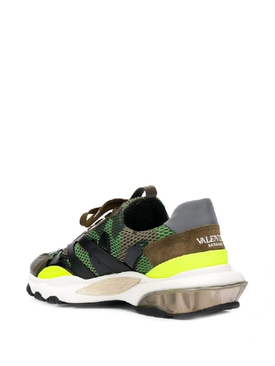 Shop Valentino Sneaker In B Green/grey/bianco