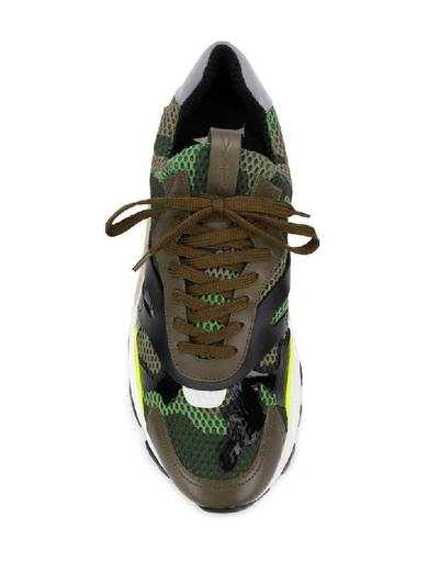 Shop Valentino Sneaker In B Green/grey/bianco