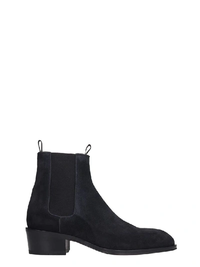 Shop Giuseppe Zanotti Abbey High Heels Ankle Boots In Black Suede