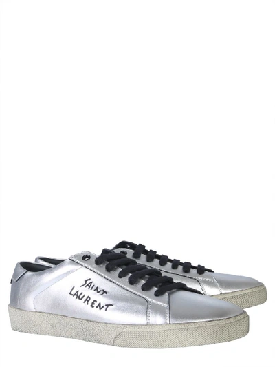 Shop Saint Laurent Classic Court Sneaker In Argento