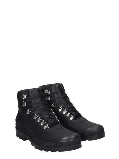 Shop Loewe Hiking Combat Boots In Black Leather