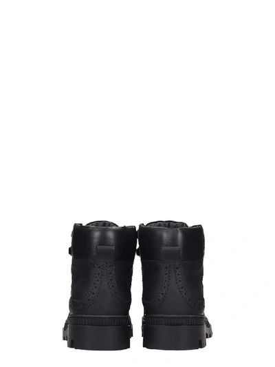 Shop Loewe Hiking Combat Boots In Black Leather