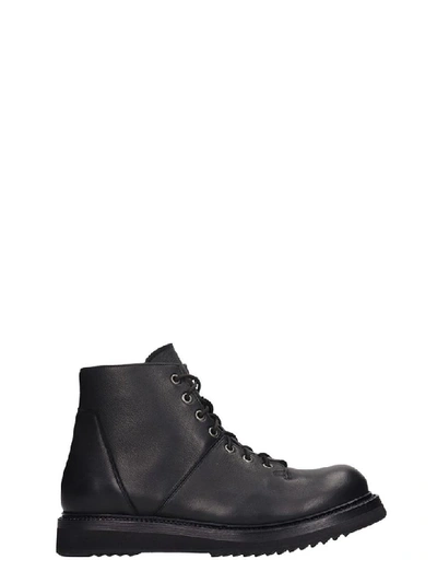 Rick Owens Monkey Boot Combat Boots In Black Leather | ModeSens
