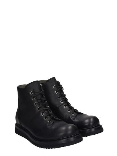 Shop Rick Owens Monkey Boot Combat Boots In Black Leather