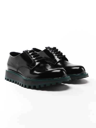 Shop Dolce & Gabbana Naxos Derby Shoes In Nero/petrolio