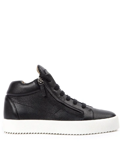 Shop Giuseppe Zanotti Black Leather Justy Sneakers