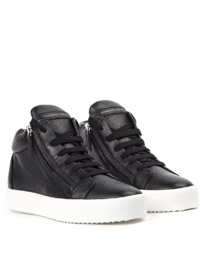 Shop Giuseppe Zanotti Black Leather Justy Sneakers