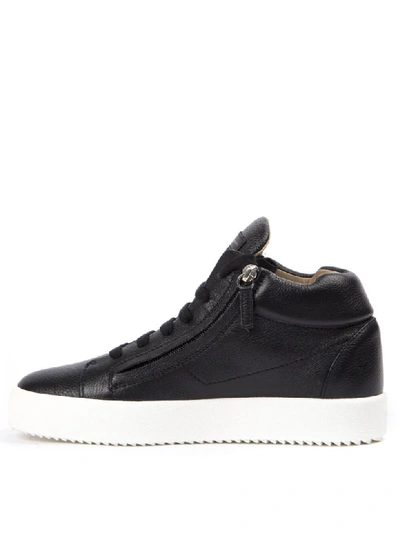 Shop Giuseppe Zanotti Black Leather Justy Sneakers