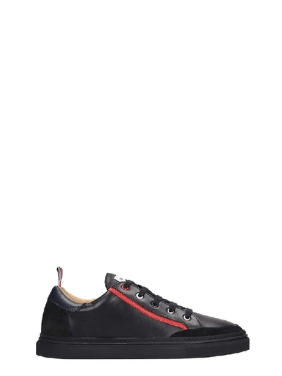 Shop Thom Browne Sneakers In Black Suede And Leather