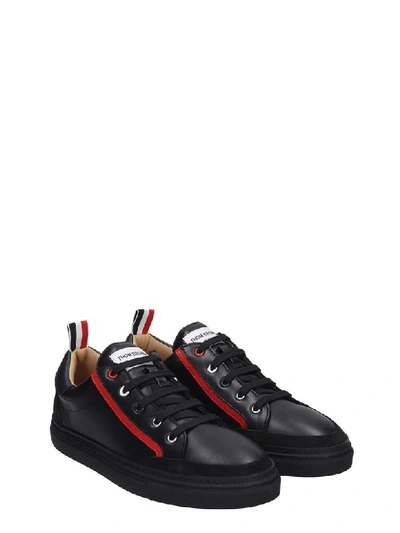 Shop Thom Browne Sneakers In Black Suede And Leather