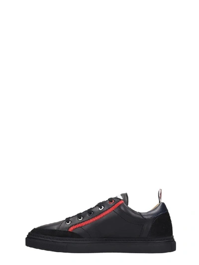 Shop Thom Browne Sneakers In Black Suede And Leather