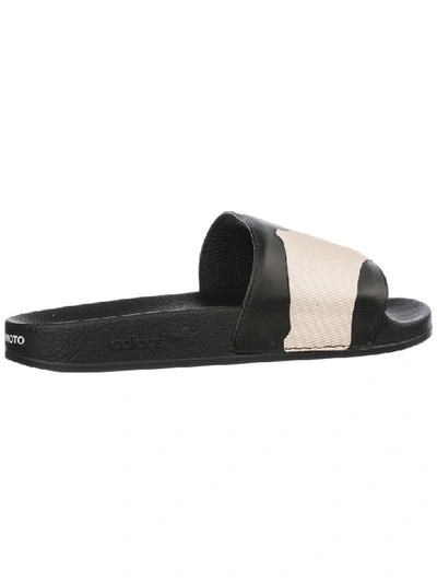 Shop Y-3 Adilette Slides In Nero