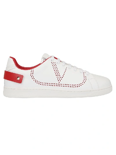 Shop Valentino Sneakers In Bianco/rouge Pur