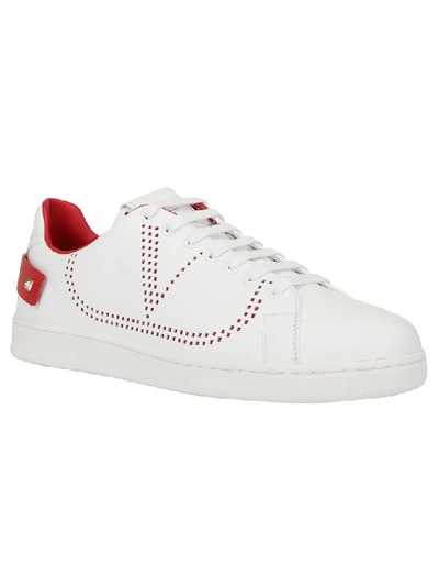 Shop Valentino Sneakers In Bianco/rouge Pur