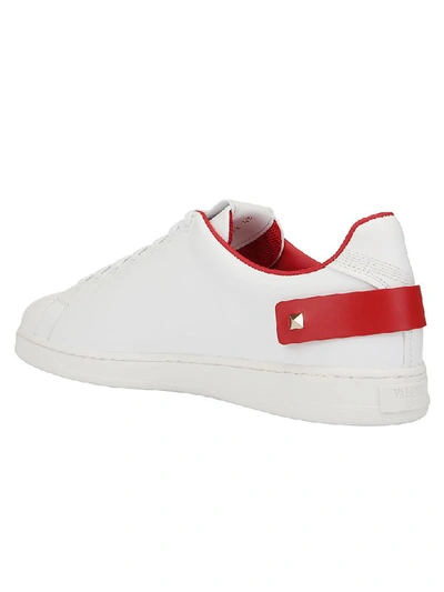 Shop Valentino Sneakers In Bianco/rouge Pur