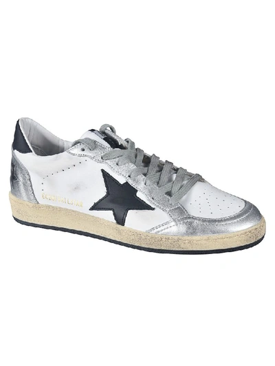 Shop Golden Goose Ball Star Sneakers In White/silver