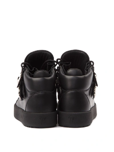 Shop Giuseppe Zanotti Quintin High Top Black Leather Sneaker