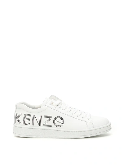 Shop Kenzo Tennix Classic Logo Sneakers In Blanc (white)