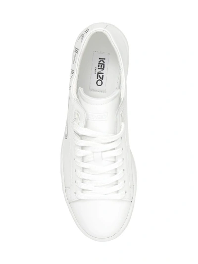 Shop Kenzo Tennix Classic Logo Sneakers In Blanc (white)