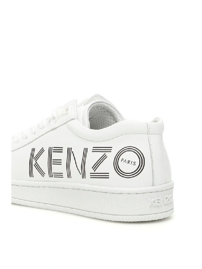 Shop Kenzo Tennix Classic Logo Sneakers In Blanc (white)