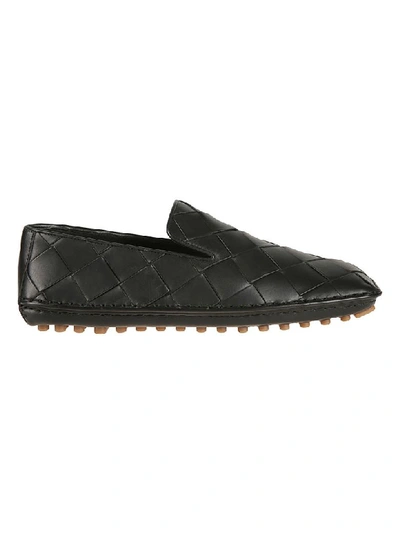 Shop Bottega Veneta Woven Slippers In Black