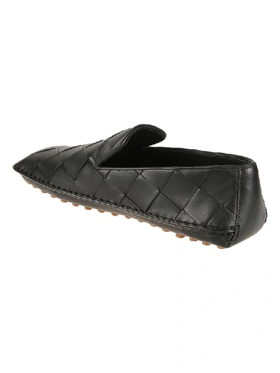 Shop Bottega Veneta Woven Slippers In Black