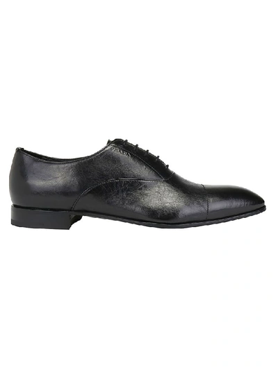 Shop Prada Lace Up Shoe In Nero