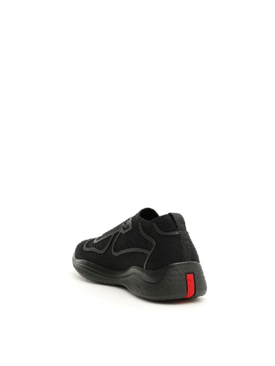 Shop Prada Americas Cup Slip-on Sneakers In Nero (black)